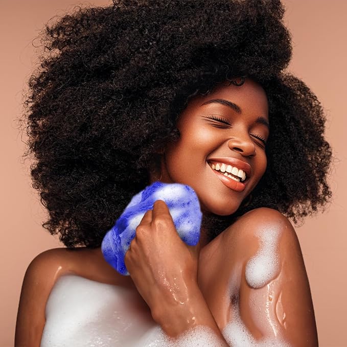 2 Pieces African Net Sponge Authentic Shower loofah exfoliating Body Scrubber Face Washcloth for Cleansing & Gentle Daily Exfoliation Travel wash Cloth Easy to Reach Your Back