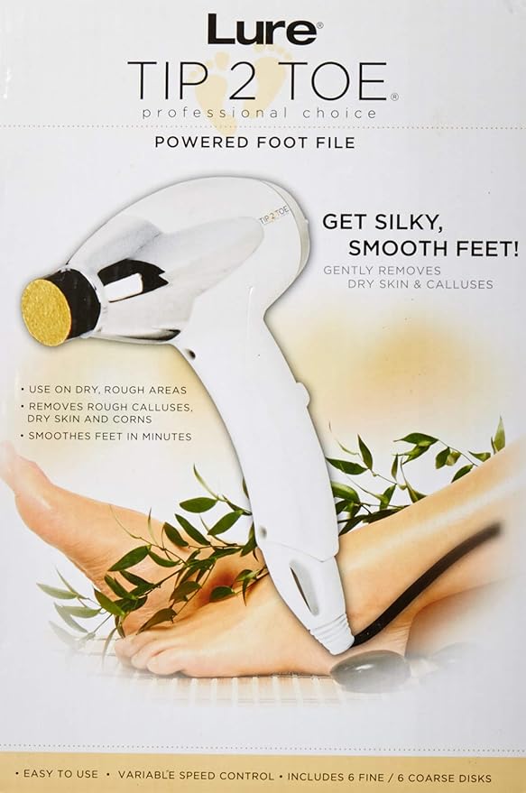 Tip2Toe Electric Callus Remover, White & Silver