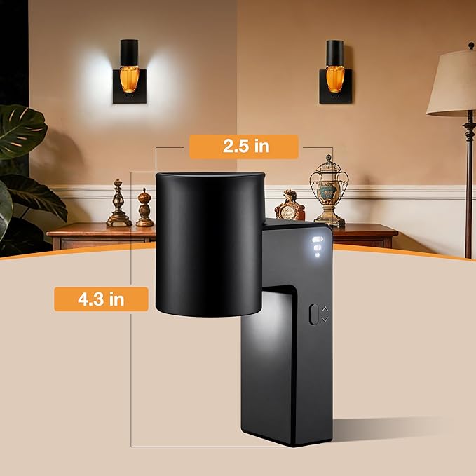 ROSSEX 4 Pcs Wall Fragrance Plug in with Night Light Compatible with Bath and Body Works Wallflowers, with 3-Speed Adjustable Fragrance Essential Oil Diffuser for Home, Black