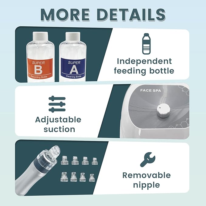Hydrogen Oxygen Facial Machine, Hydro Facial Machine & Hydrodermabrasion Machine for Skin Care, Facial Vacuum Pore Cleaner, Hydro Dermabrasion Machine for Deep Cleansing & Hydration, Home Use