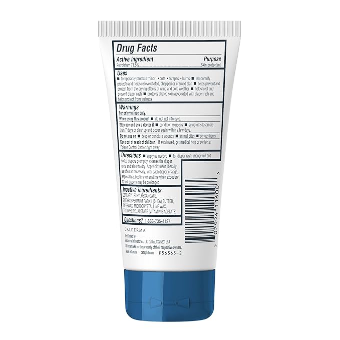 CETAPHIL Healing Ointment, 3 oz, For Dry, Chapped, Irritated Skin, Heals and Protects, Soothes Cracked Hands and Chapped Lips, Hypoallergenic, Fragrance Free