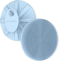1 Pack Soft Silicone Shower Brush Body Wash Bath Exfoliating Skin Massage Scrubber, Dry Skin Brushing Glove Loofah, Fit for Sensitive and All Kinds of Skin(Sky Blue)