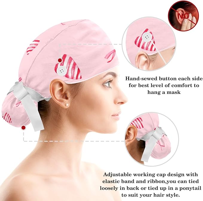 Women's Working Caps with Scrunchies Tarot Pattern Background Lace-Up Hat Unisex Hair Covers One Size