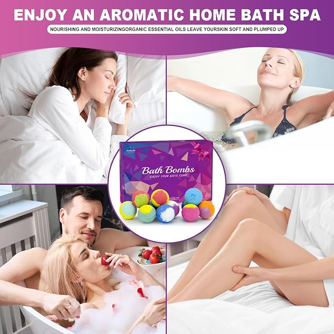 Bath Bombs for Women Gift Set 12 Pack Natural Relaxing Bath Bombs for Her，Aromatherapy Bubble Bath & Fizzy, Handmade Birthday Mothers Day Gifts for women Mom Gifts idea For wife/Teens, girlfriend,Kids