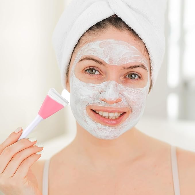 4 Pcs 2 in 1 Double-Sided Facial Scrubber Brush Tool, Facial Cleansing Brush, Face Masks Skincare Brushes for Pore Cleansing, Remove Blackheads, Makeup Skincare Removal