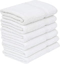 GOLD TEXTILES 6 White Economy Bath Towels Bulk (24x48 Inch) Cotton Blend for Softness-Commercial Grade Easy Care