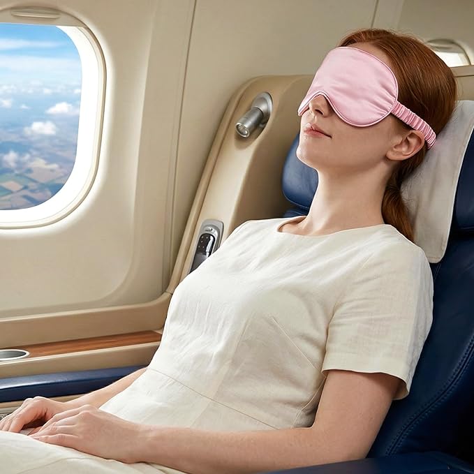 Satin Sleep Mask, 6 Pack Pink Silk Eye Mask for Sleeping Breathable with Elastic Strap, Soft Sleeping Blindfold Eye Cover Comfortable Travel Office Night Sleeping Party Games for Women