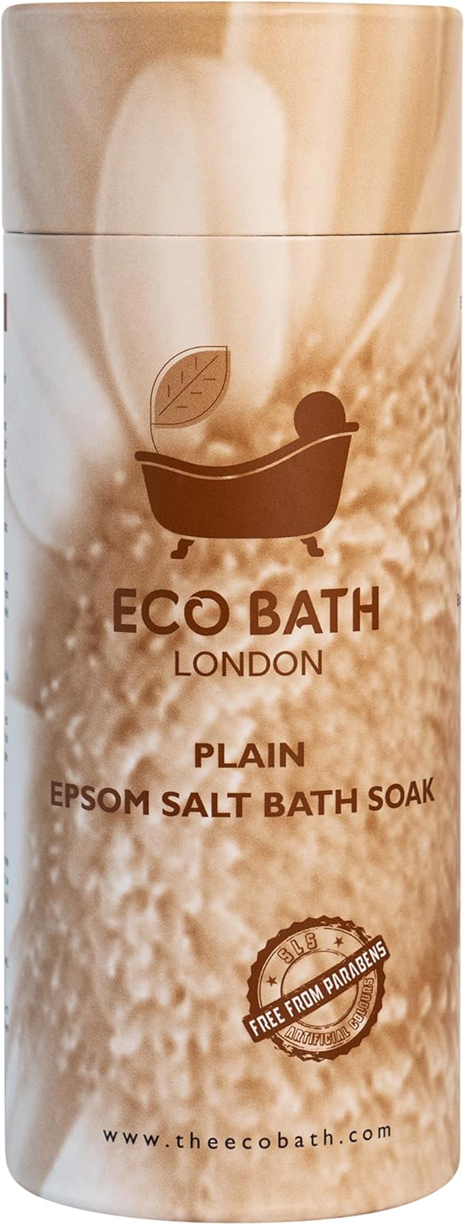 Eco Bath London Plain Epsom Salt Bath Soak – Tube 2.2 LB (1kg) | Made in UK | Made with 100% Pure Epsom Salt | Magnesium Bath Salts for Skin Care