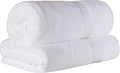 SUPERIOR Egyptian Cotton Pile Bath Sheet Set of 2, Ultra Soft Luxury Towels, Thick Plush Essentials, Absorbent Heavyweight, Guest Bath, Hotel, Spa, Home Bathroom, Shower Basics, White