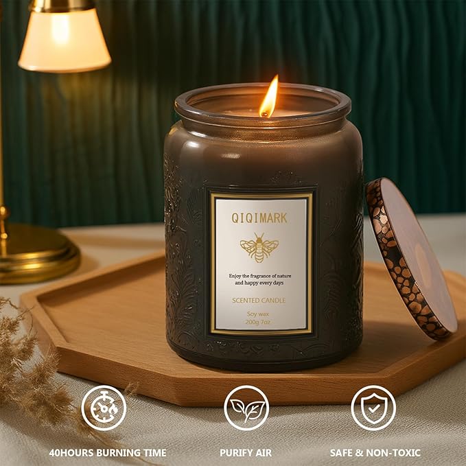 Scented Candles Set - 6 Pack Candles for Men Home Scented, 42 oz Soy Wax, 300 Hour Long Lasting Candle, Soy Candle Gifts Set for Men, Birthday, Valentine, Christmas, Anniversary Present