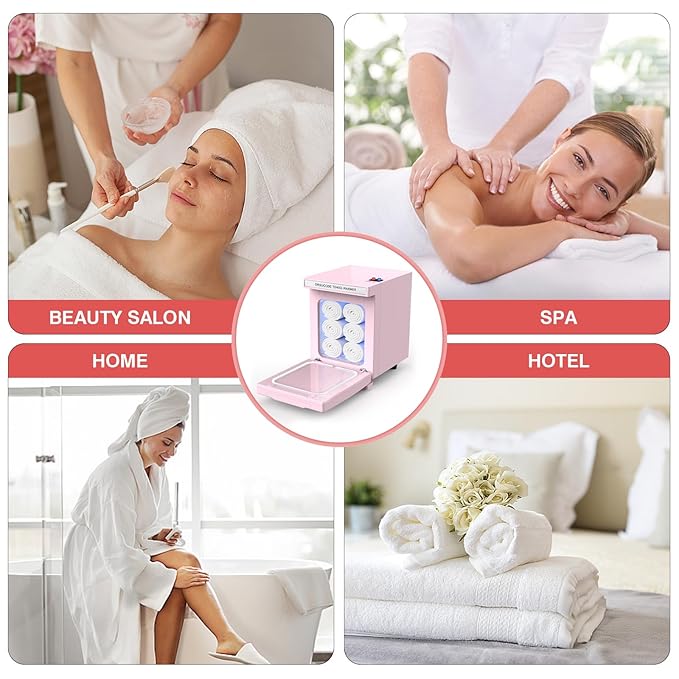 Hot Towel Warmer for Spa, Small Towel Warmer for Esthetician, Mini Towel Warmer for Facial Salon Beauty, Professional Towel Heater Towel Warmer Cabinet(5.5L-Pink)