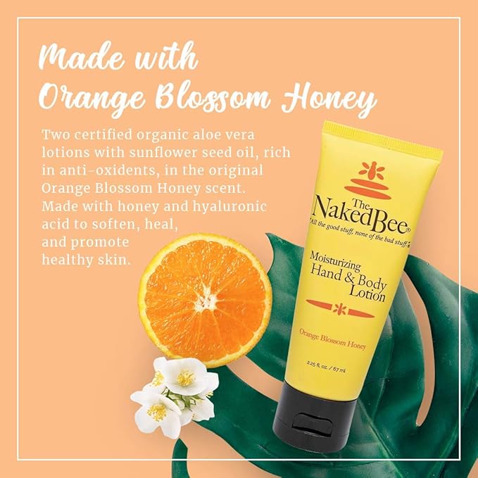 The Naked Bee Orange Blossom Honey Hand and Body Lotion, 2.25 Oz - 2 Pack