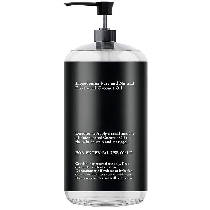 Essentially KateS Fractionated Coconut Oil - Body & Hair Carrier Oil, 16.9 Fl Oz (500ML), No Scent