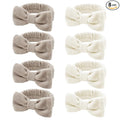 8 Pack Beige SKincare Headband for Washing Face,Spa Headbands for Women Girls Cute Bow Headbands for Makeup Face Wash Hair bands Slumber Party Supplies
