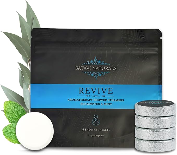 Eucalyptus Mint Shower Steamers (6 Pack) – Aromatherapy Shower Bombs for Sinus Relief & Stress Relief – Natural Essential Oil Spa Tablets, Self Care Birthday Gifts for Women & Men