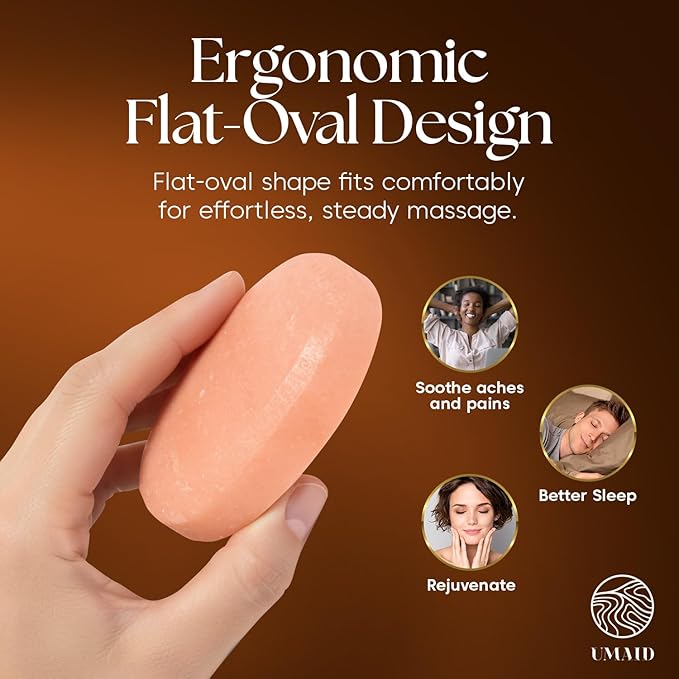 UMAID Himalayan Salt Massage Stones 6-Pack – Mothers Day Gifts for Mom – Pink Crystal Spa Stones with Cotton Mesh Bag for Relaxation, Self Care, Spa Gifts for Women & Wellness
