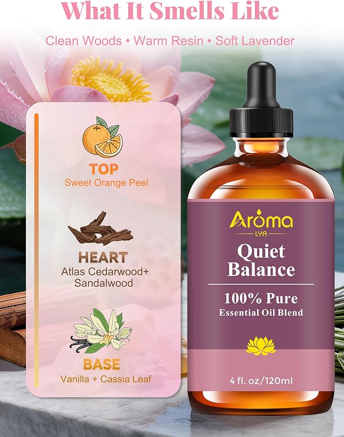 Quiet Balance — A 100% Pure Essential Oil Blend Grounded Woods-and-Resin Blend that Helps Your Space Feel Still, Centered, and Quietly Calm