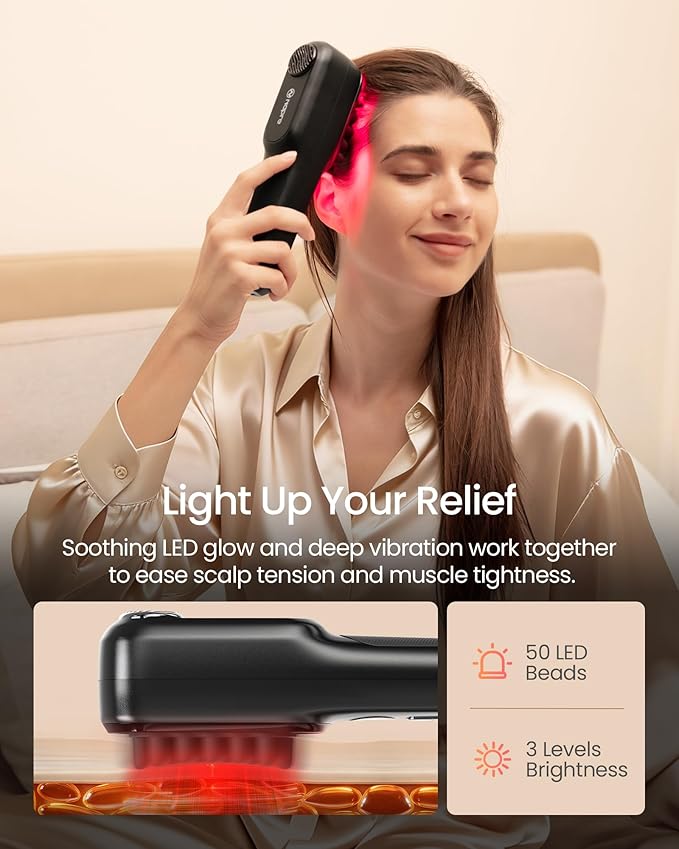 NAPRE Electric Scalp Massager,Head & Hair Massager Scalp Stress Relax,Cordless Handheld Muscle Massager with Horizontal Vibration for Face,Neck,Shoulder & Body,with Charging Dock,Mothers Day Gifts