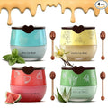 4PCS Bee Lip Balm Honey Pot, Fruit Moisturizing Propolis Lip Mask, Lip Mask Overnight Propolis Moisturizing Lip Balm Hydrating Prevention Dry and Crack Lip Scrubs Exfoliator Lip Care Products