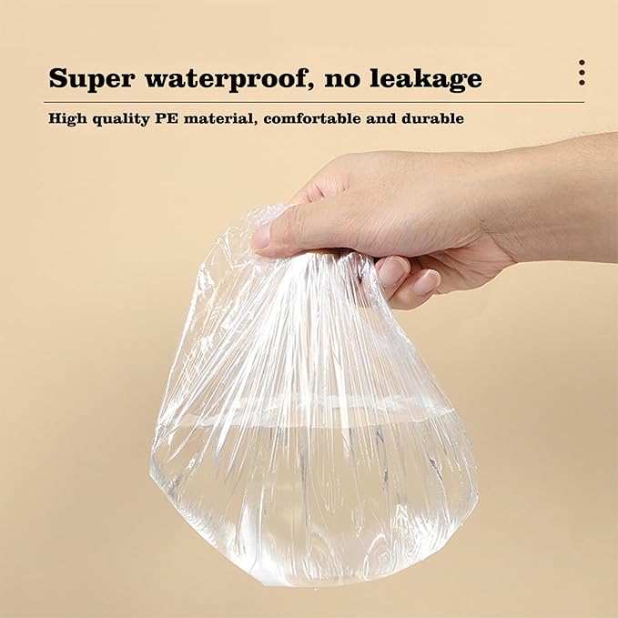 100 PCS Disposable Shower Caps Thickened Waterproof Hair Bath Caps for Women Men Girls Travel Spa Hotel Home Use Salon - Multi-Purpose Elastic Plastic Clear Shower Caps, Essentials Accessories(20.5")