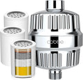 Cobbe High Output Shower Filter for Hard Water - Extra 2 Replaceable Cartridges - Removing Chlorine and Harmful Substance, and Dramatically Improves The Condition of Your Skin, Hair and Nails - Chrome