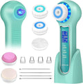UMICKOO Face Scrubber Exfoliator,Facial Cleansing Brush Waterproof with LCD Screen,Blackhead Remover Vacuum with 5 Brush Heads,Face Spin Brush for Exfoliating, Massaging and Deep Pore Cleansing
