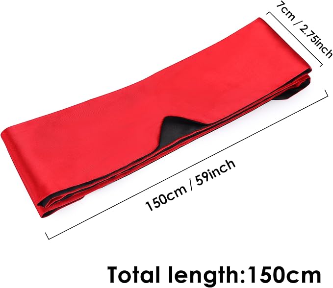 FRESHME Satin Eye Mask Sleeping - Adjustable Eye Shade Soft and Comfortable Satin Eye Blinder Cover for Women Men Night Travel Nap Meditation Valentine's Day Gift 160cm/63in Black and Red