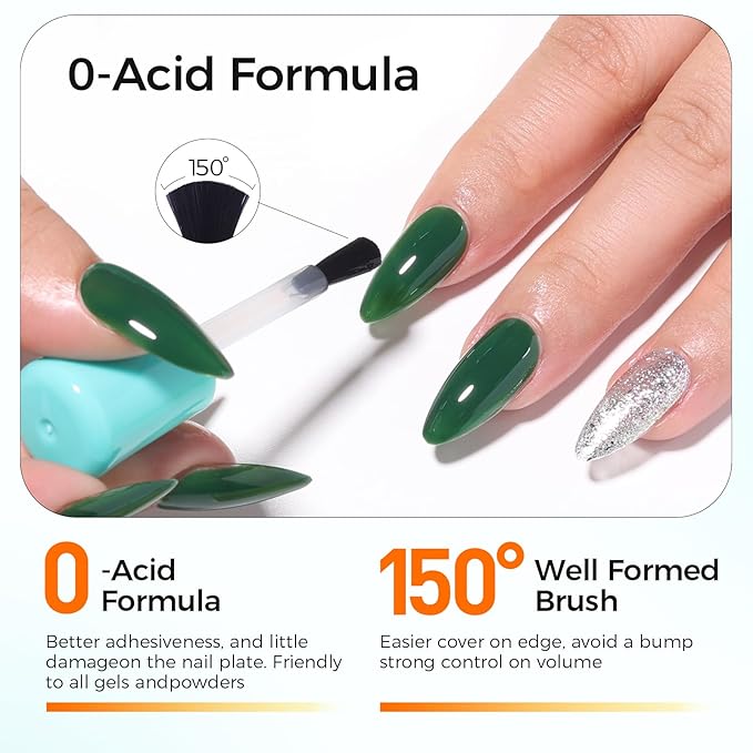 No Wipe Gel Base & Top Coat Set with Cuticle Oil, 3 x 15ml Fast UV/LED Cure, Long Lasting Glossy Manicure, Nail Care Kit for Dry Cuticles