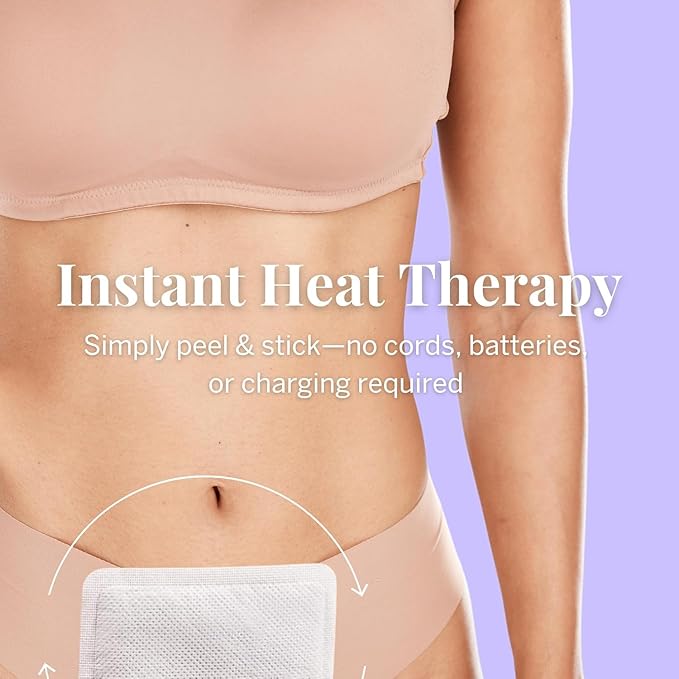 Pixie Period Cramps Menstrual Pain Relief Heat Patches - Lower Abdominal & Back Ache Therapy - Natural Alternative to Lidocaine ICY Hot - Up to 8 Hours - 3 Count Discreet Disposable Heat Pads