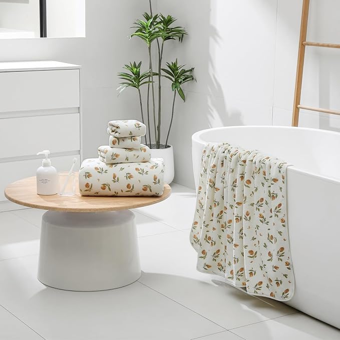 YTYC Towels,39x78 Inch Oversized Bath Sheets Towels for Adults Luxury Bath Towels Extra Large Sets for Bathroom Super Soft Microfiber 80% Polyester(Printing,2 Piece)