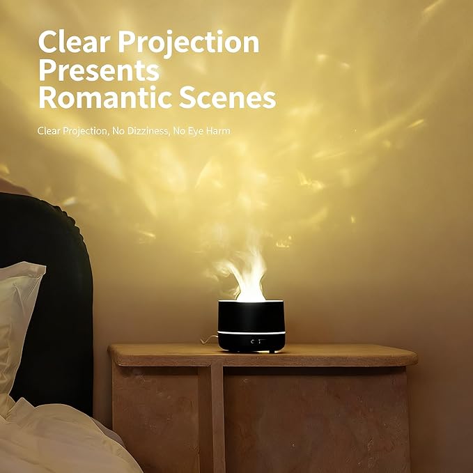 3-in-1 Galaxy Projector Humidifier & Essential Oil Diffuser, 7-Color Rotating Star Night Light with Healing Water Wave Lighting, Aromatherapy for Relaxation & Sleep, for Bedroom Home Decor