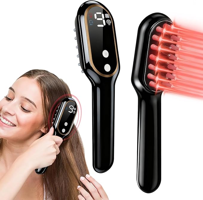 Scalp Massager with Oil Applicator for Thinning Hair & Dry Scalp, Electric Vibrating Scalp Brush, Cordless Head Massager for Scalp Care, Helps Improve Absorption for Fuller-Looking Hair