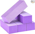 Maryton Nail Buffer Block, Medium/Fine Grit 100/180 Finishing Buffers for Acrylic Nails Gel Polish Nails, 3 Way Professional Pedicure Manicure Buffer Kits, 5 Count (Purple)