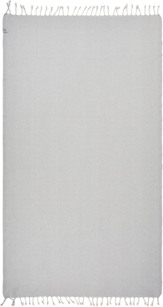 Beach Towel | Cotton Beach Towels, Easy to Carry, Sand Free, Highly Absorbent, Quick Dry, Turkish Towels for Travel Camping Bath Sauna Beach Gym Pool Yoga SPA by Lahammam, Akasya, Gray