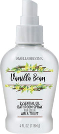 SMELLS BEGONE 4 oz Essential Oil Bathroom Spray - Instantly Eliminate Toilet & Bathroom Odors - Air Freshener Made with Essential Oils (Vanilla Bean)