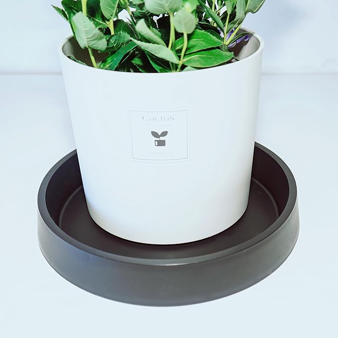 Plant Saucer Tray for Ceramic Plastic Pots, 14 inch Plant Saucers for Indoors, Pot Saucers Trays, Bird Bath Bowls, Flower Planter Water Drip Trays for Pots Base (14", Black)