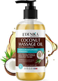 Edenika Botanicals Tropical Coconut Massage Oil for Massage Therapy, Soothing Massage Oil with Coconut & Passion Fruit Oil for Muscle Relaxing, Skin Moisturizing & Hydrating, 8 fl oz