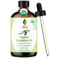 SVA Eucalyptus Essential Oil Organic – 4 Fl Oz – 100% Natural Organic Eucalyptus Oil - for Diffuser, Hair, Face, Skin Care, Aromatherapy, Scalp and Body Massage, Soap and Candle Making - with Dropper