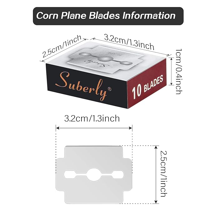 50 Pieces Callus Shaver Replacement Blades Corn Plane Stainless Steel Blades for Removing Callus Foot Care and Pedicure Tools