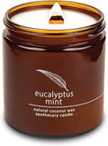 Hemlock Park Eucalyptus Mint Apothecary Hand-Poured Scented Candle | Crackling Wood Wick, Botanical Fragrance & Coconut Wax | Up to 90 Hour Burn Time | 16 oz