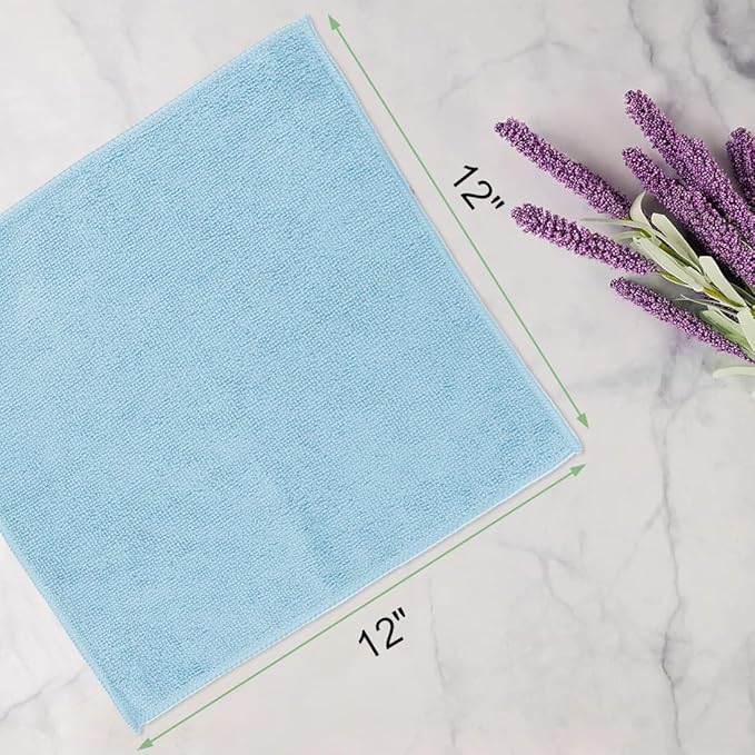 UNIMADE Washcloths Bulk - 10 Pack - Face Towels (12" x 12"), Highly Soft Wash Cloths and Hand Towels, Fast Drying Multi-Purpose Microfiber Cleansing Cloths for Bathroom, Hotel, Spa, and Salon - Blue