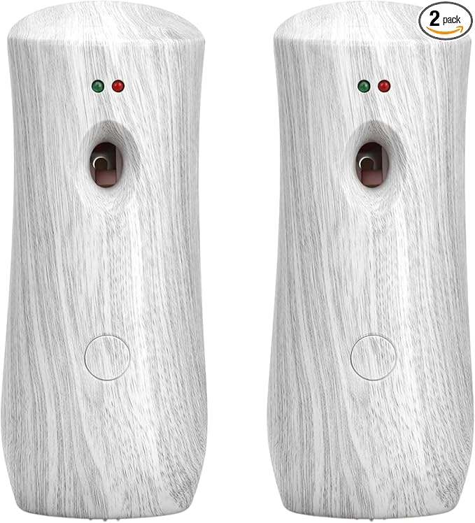 Automatic Air Freshener Spray Dispenser (2-Pack), Free Standing or Wall Mounted,Battery Operated Sprayer for Home, Indoor, Bathrooms, Offices, Hotels and Commercial Places (BHW-01)