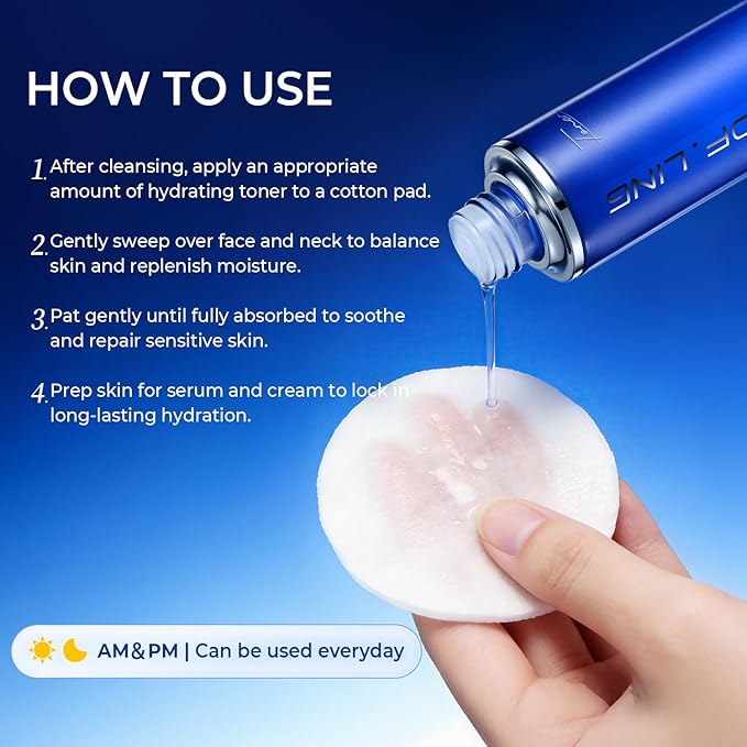 Multi-Molecular Hyaluronic Acid Toner, Hydrating Facial Toner with Anti-Wrinkle, Soothing, Moisturizing & Repairing Benefits