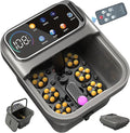 Collapsible Foot Spa Bath with Heat and Massage, Motorized Shiatsu Foot Massager Tub for Plantar Fasciitis & Stress Relief, Temp Control, Bubbles, Remote, Pedicure Spa at Home