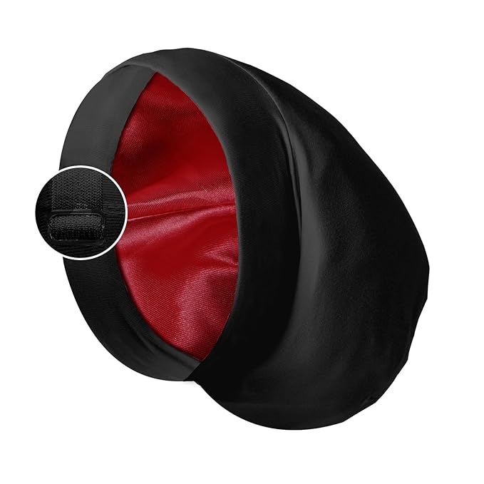 Satin Bonnet Silk Lined Sleep Cap- Adjustable Hair Cover for Women Men Frizzy Hair Night Cap Patients Care