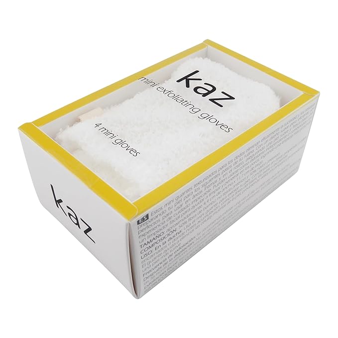 Waxness Kaz Exfoliating Mini Glove Finger Scrubber for Dead Skin Removal & Gentle Facial and Body Exfoliation, 4 Pack – Professional Skin Care