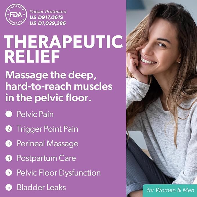 Intimate Rose Pelvic Wand, Pelvic Floor Muscle Trigger Point Massager, Perineal Massage Tool for Pelvic Physical Therapy & Pain Relief, BPA-Free, Latex-Free, Standard (Non-Vibration)