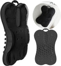 Back Scrubber Shower Bathtub Tub Body Bath Cushion Back Lumbar Support - Silicone Ergonomic Extra Large Thick Soft Seat Paded Non-Slip Suction Cups Relaxing Spa Exfloating Scrubber Mat Black