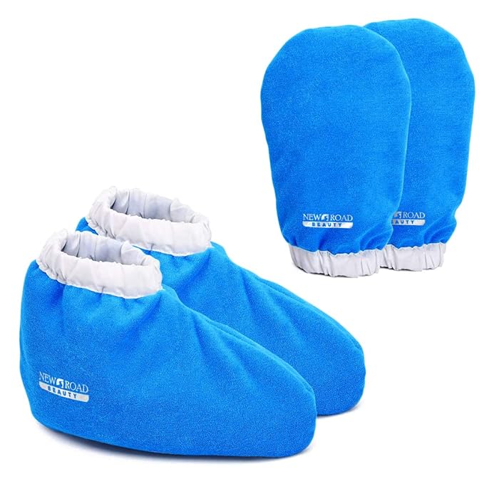 Paraffin Wax Machine for Hand and Feet, Paraffin Wax Kit, Quick Heating Touch Screen Paraffin Bath, Blue Terry-Cloth Mitts and Booties, Paraffin Wax for Arthritis, 4-Pack Coconut
