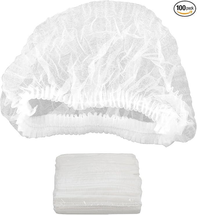 Best 100 Disposable Hair Net Caps: Sunless Spray Tanning, Salon, Spa, Food Prep, Bouffant Caps